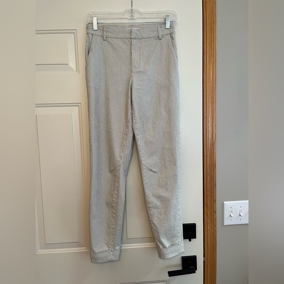 Summum Pants - Women’s Summum pinstripe cotton cuffed coastal trousers. Size 32( XS/2 USA)